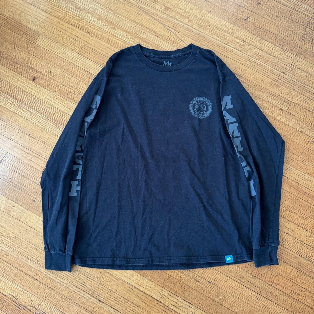 Mammoth Mountain Long Sleeve Shirt Mens Large Black Excellent Graphic Ski Tee